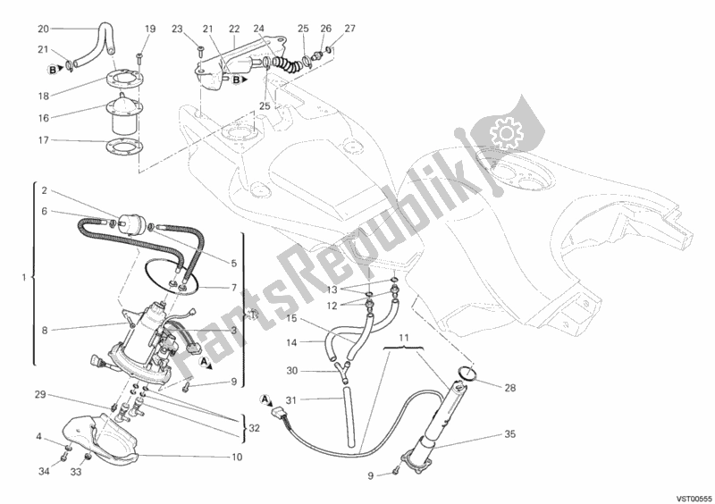 All parts for the Fuel Pump of the Ducati Multistrada 1000 S 2006